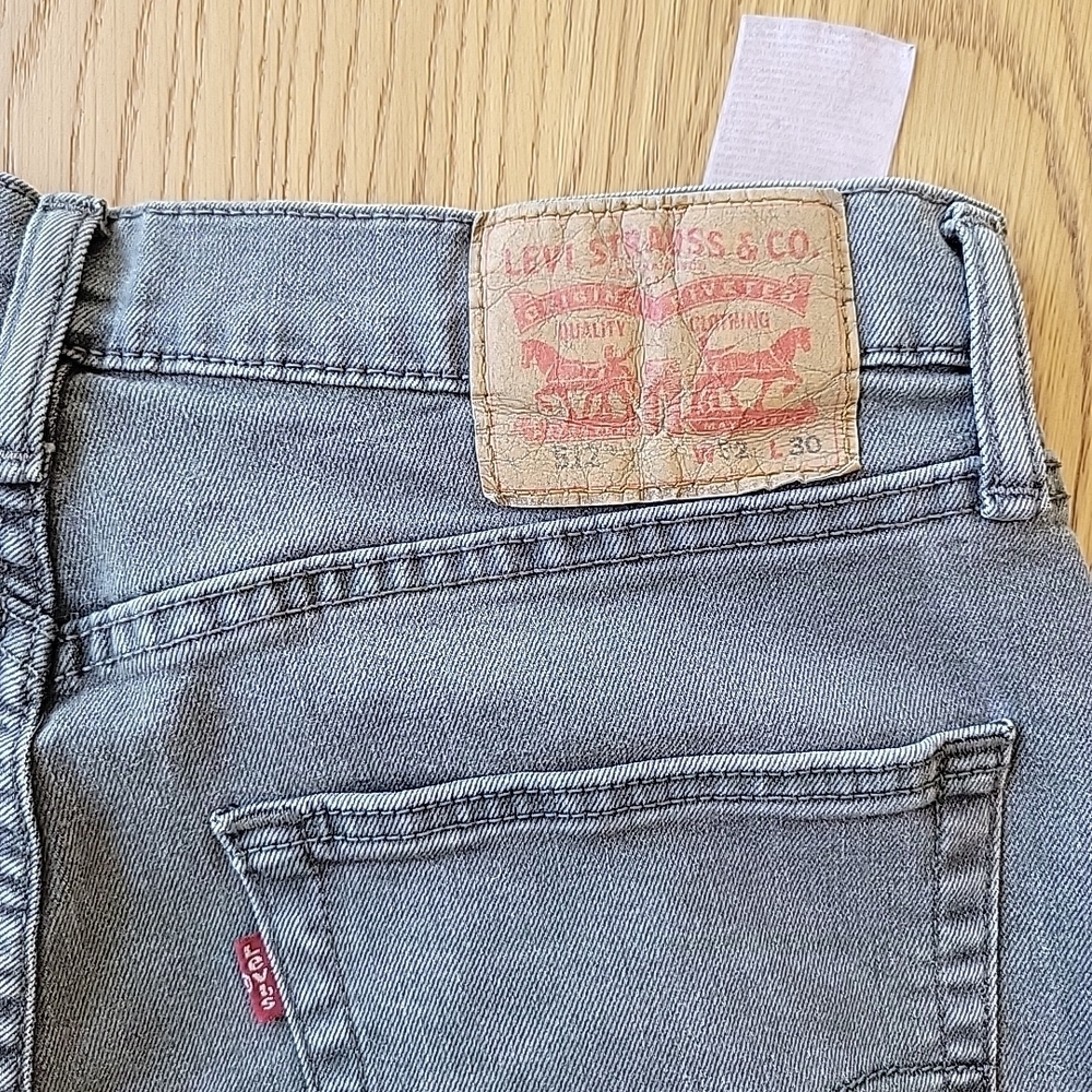 Levis 512 Jeans Men's 32x30 Slim Tapered Black Faded Stretch Casual Gray - Picture 10 of 10